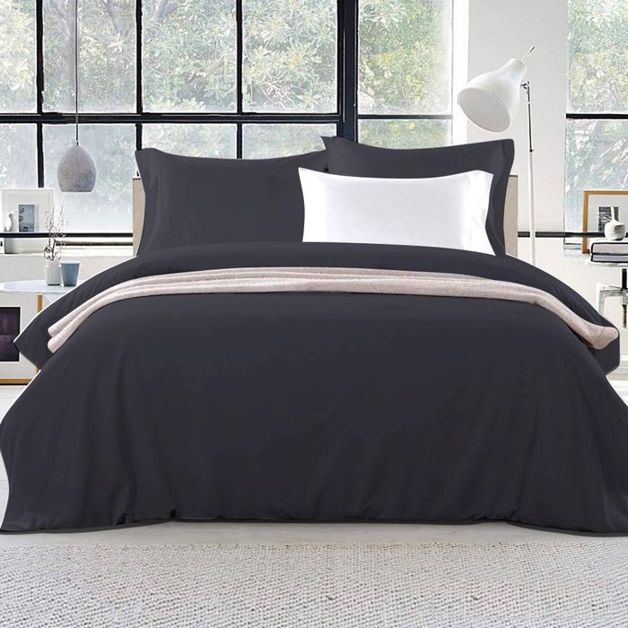 Giselle Quilt Cover Set Classic Black King