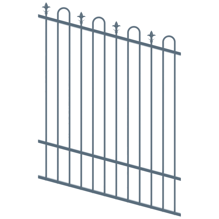 ProtectorAl 0350-1200W x 1500H Deep Ocean Loop & Spear Top Pool Fence Panel Raked Up to 15º