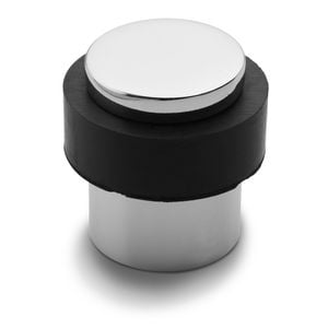 Lemaar 38mm Chrome Round Floor Mount Door Stop With Rubber Bump