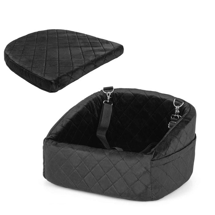Costway Pet Car Bed Soft Travel Dog Booster Seat Cover Protector Black