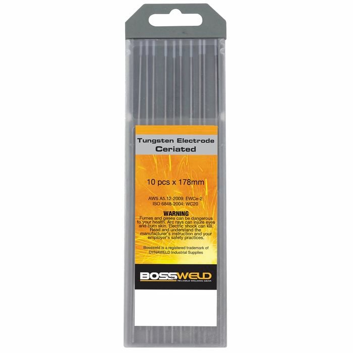 Bossweld 2.4mm Ceriated Tungsten Electrode - 10 Pack