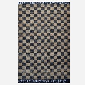 Natural Handwoven Jute Rug-Santa Cruz 1131-Black Natural-110x160cm