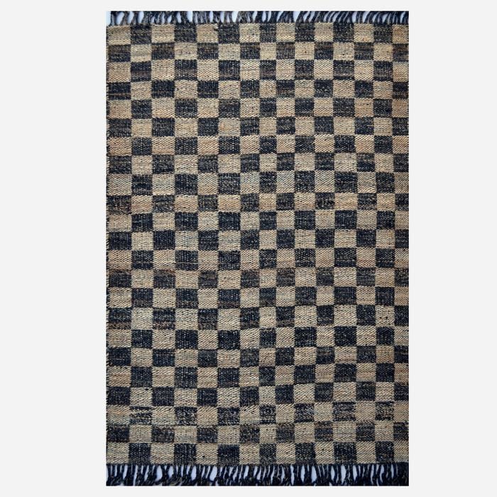 Natural Handwoven Jute Rug-Santa Cruz 1131-Black Natural-110x160cm