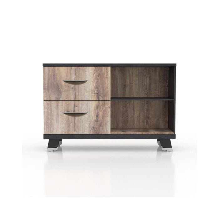 Modern Home HALDIS Credenza Small 120cm(W)x40cm(D)x80cm(H)- Oak & Black