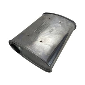 Lukey 2-1/2" Triple Flow Muffler Offset/centre - 10" X 4" Oval, 14" Long, 430 Ss