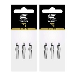 6pc Target Titanium Pro Spare Top Dart Shaft Replacement Accessory Set Silver