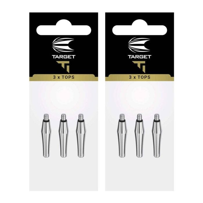 6pc Target Titanium Pro Spare Top Dart Shaft Replacement Accessory Set Silver