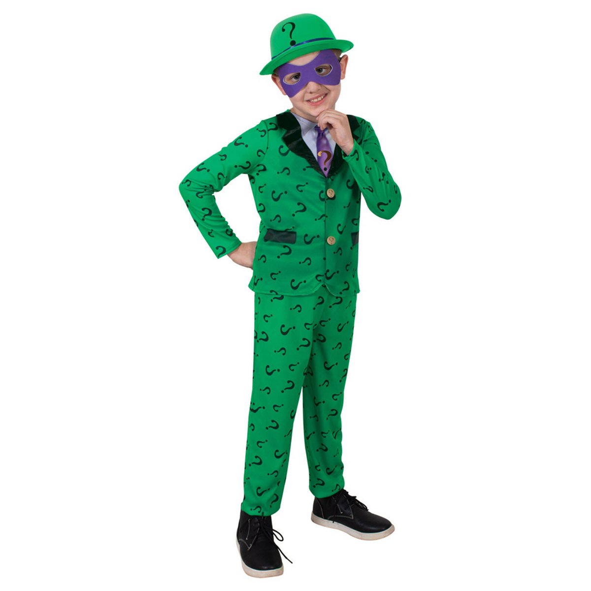 Dc Comics the Riddler Deluxe Costume Dress Up Party Cosplay Outfit Size ...