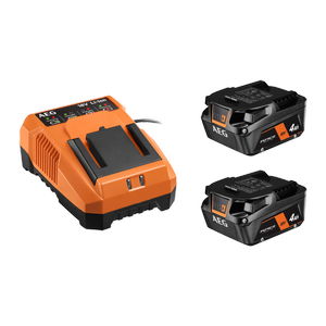AEG 18V 4Ah FORCE Twin Battery & Charger Kit