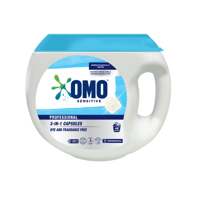 OMO Sensitive Professional Laundry Capsules - 45 Pack