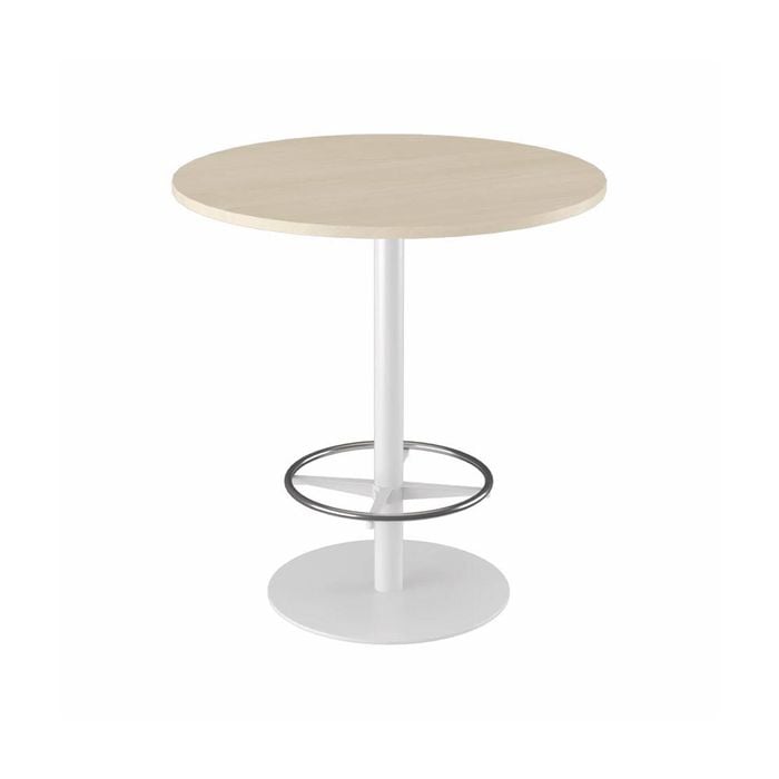 Olg Disc Bar Leaner White Frame Nordic Maple Top 900mm Diameter