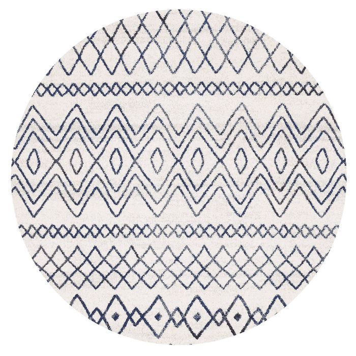 The Rug Connection Jaya 453 Off White 240x240cm - Large Round Coastal Pet Friendly Indoor Rug