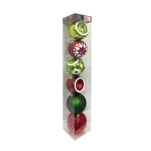Deck The Halls Jumbo Bauble Ornament Pack 6