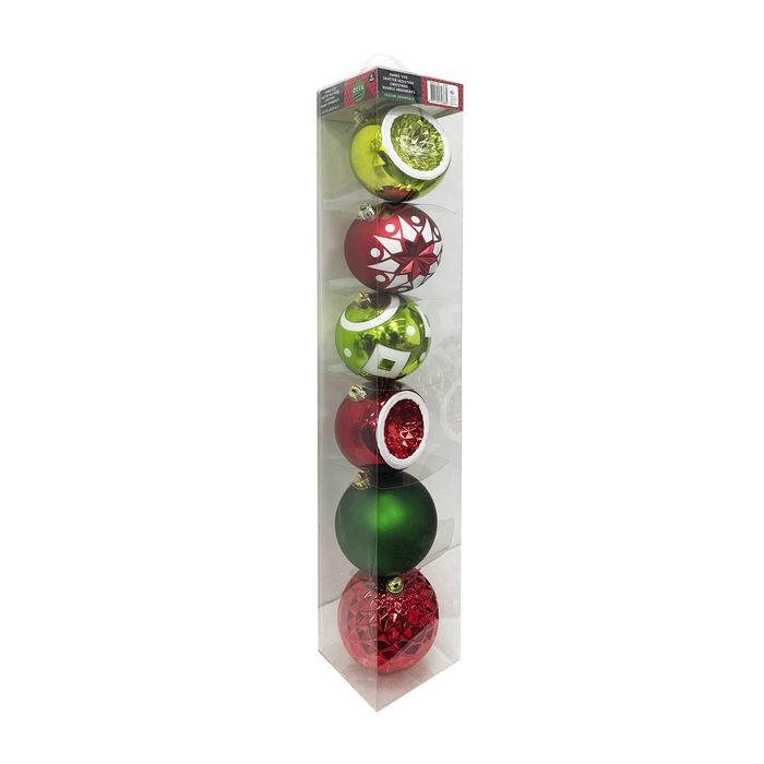 Deck The Halls Jumbo Bauble Ornament Pack 6