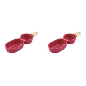 2PK Ladelle Alto Serve & Share Burgundy 2 Part Stick Serving Platter w/ Handle