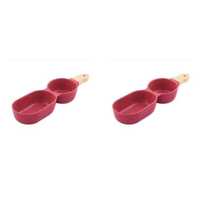 2PK Ladelle Alto Serve & Share Burgundy 2 Part Stick Serving Platter w/ Handle