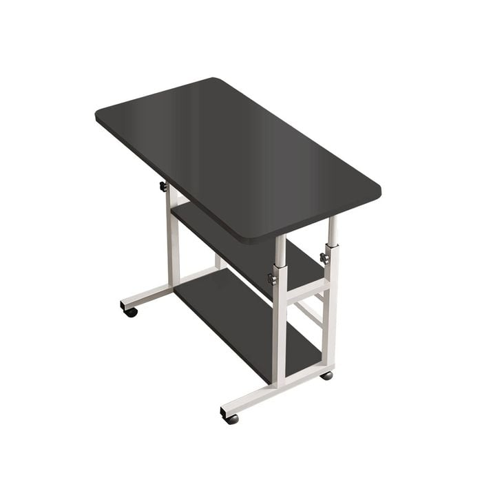 Foret Mobile Computer Study Bedside Desk Storage Stand Adjustable Portable 3 Shelf Black