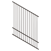 ProtectorAl 0350-1200W x 1500H Satin Black Raked 16-30º Flat Top Pool Fence Panel - Black