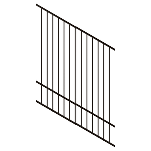 ProtectorAl 0350-1200W x 1500H Satin Black Raked 16-30º Flat Top Pool Fence Panel - Black