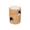 Teamson Pets Neith Wicker Seagrass 3-Tier Cat Bed Condo with Cushions