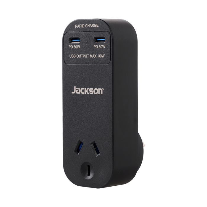 Jackson 30W Black Dual USB-C 1 Outlet Wall Adaptor