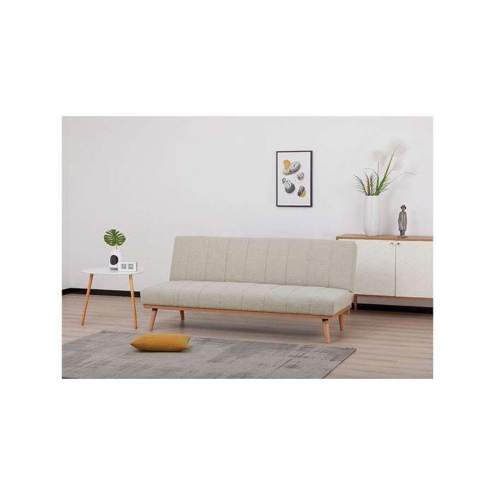 Monroe 3 Seater Sofa Futon Bed Fabric Lounge Couch Beige Bunnings Australia