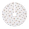 Catzon 48inch White Christmas Tree Skirt Soft Plush Tree Mat-GoldSequin