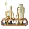 10pc Davis & Waddell Fine Foods Bar/Cocktail Drink Set w/ Acacia Stand