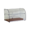 Exquisite Two Tiers Curved Glass Ambient Cake Display – Elegant Walnut Colour 45 Litre
