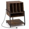 Costway Record Player Stand Charging Vinyl Wheels/adjustable Foot Pad