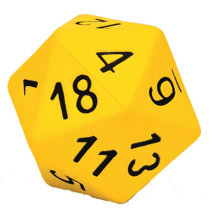 11cm Twenty Sided Coated PVC Yellow Die