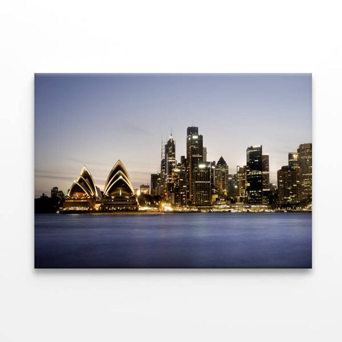 Sydney City with Opera House and Harbour Bridge  Print 100% Australian Made 120 x 90cm  (Stretched)
