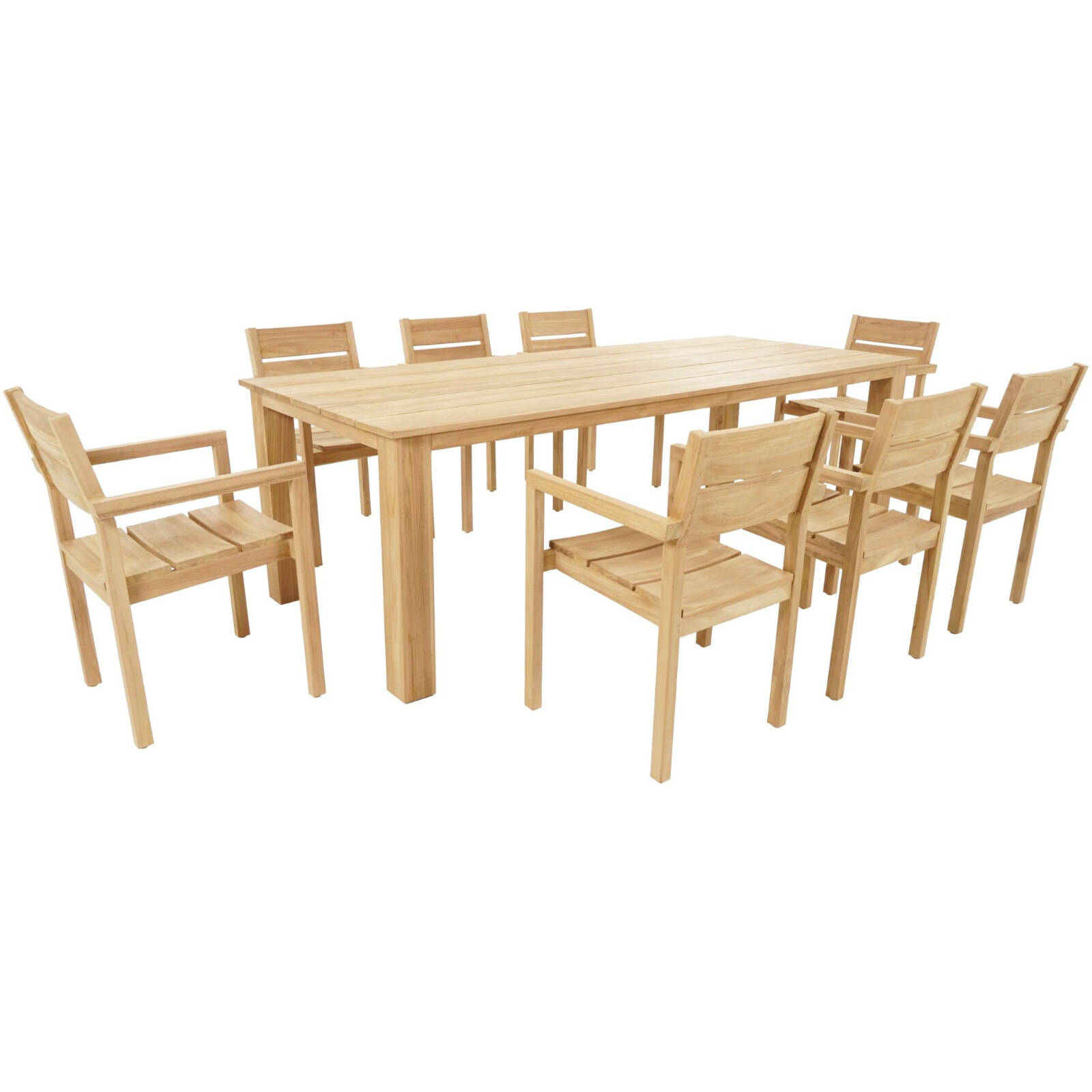 FurnitureOkay Tulsa 9 Piece Teak Outdoor Dining Setting Bunnings Australia