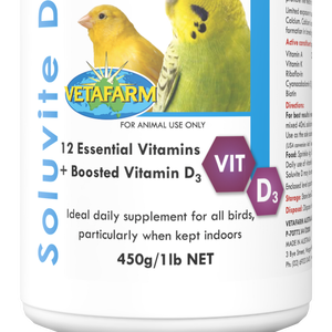 Vetafarm Soluvite D Vitamin Daily Supplement for All Birds 450g
