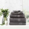 5pc Renee Taylor Stella 650gsm Super Soft Bamboo Cotton Towel Set Charcoal
