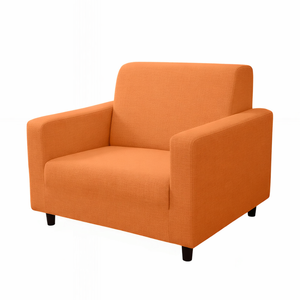 Anyseat 1 Seater Sofa Cover Plain Orange Style And Protection For Living Room Sofa Chair Elastic Stretchable Slipcover
