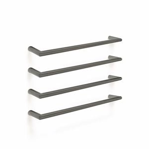 Forme 600mm Brushed Gunmetal Grey Round PVD Single Non Heated Rail