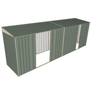 Build-A-Shed 1.2 x 6.0 x 2.0m Skillion Double with Single Sliding Side Doors Shed - Green