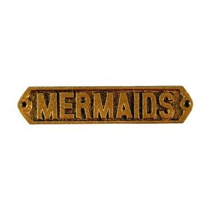 Maine & Crawford Wafi 20x4cm Cast Iron Mermaids Plaque Hanging Wall Decor Gold