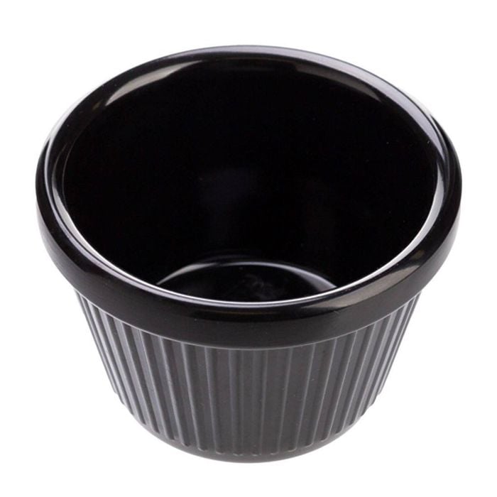 Coucou Ramekin Fluted Black 30ml Kitchenware Sauce Dish Condiment Bowl