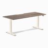 Desky Dual Scalloped Melamine Sit Stand Desk Wheat Frame 180cm