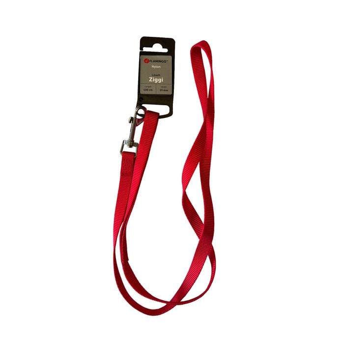 Flamingo 13 x 1.5cm Red Ziggi Dog Leash