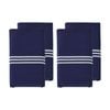 2x 2pc Grosvenor House 500TC Hotel Embroidered Standard Pillowcases Navy & White