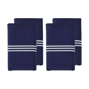 2x 2pc Grosvenor House 500TC Hotel Embroidered Standard Pillowcases Navy & White
