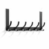 Over Door Hook Hanger with 6 Double Coat Hooks for Bathroom, Bedroom, and Closet Doors - Black