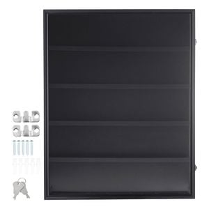 VEVOR 617x775x55mm 35 Graded Sports Card Display Case Black with 98% UV PC Glass