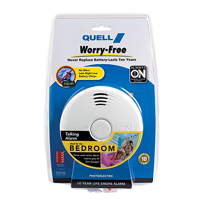 Quell Worry-Free Bedroom Talking Voice Photoelectric Alarm