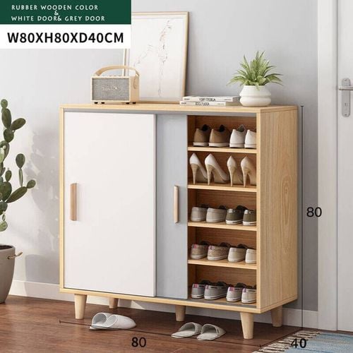 Foret Shoe Cabinet Rack Organiser Sideboard Hallway Storage 10 Shelf 80cm Grey Bunnings Australia