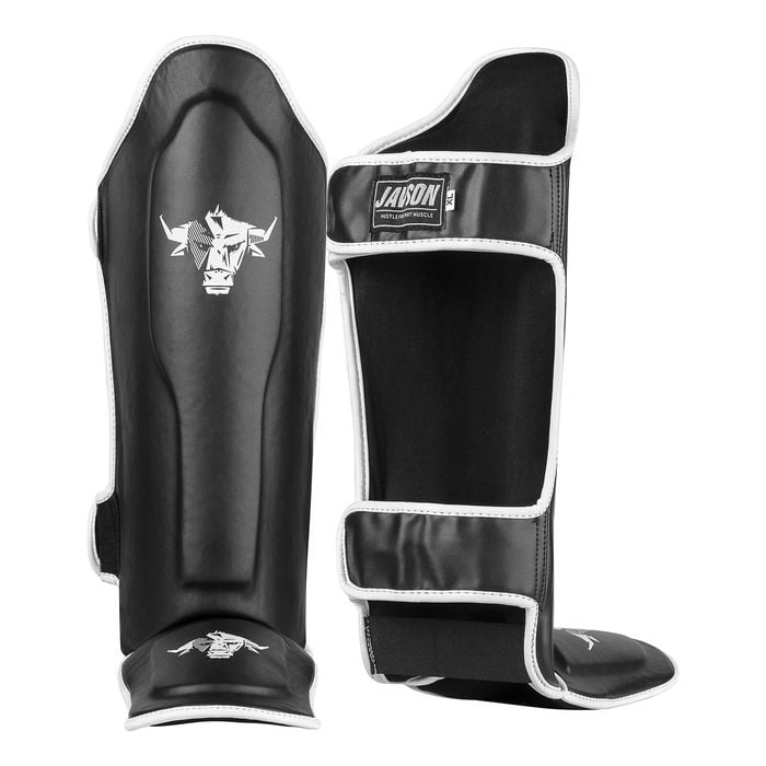 Shin Instep Guards Pads MMA Legs Foot Protection Training Kickboxing by Javson - Black Large