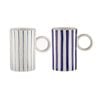 2PK Ladelle Carnival Stripe 11cm Stoneware Mug w/ Handle - Cobalt